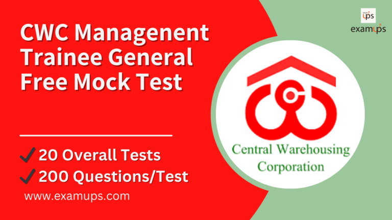 CWC Management Trainee (General) Mock Test Series 2024-25