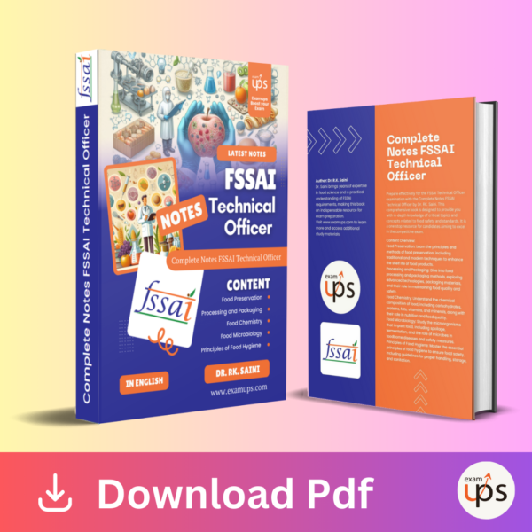 FSSAI Technical Officer Notes in English PDF Download