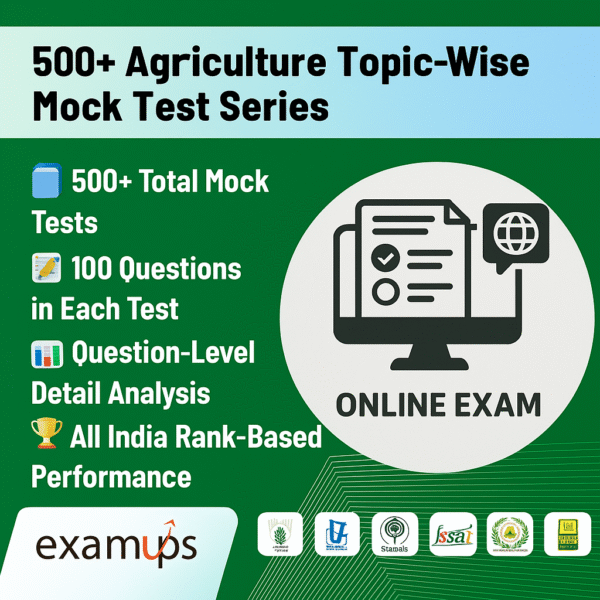 500+ Agriculture Topic-Wise with Subject-wise Mock Test Series