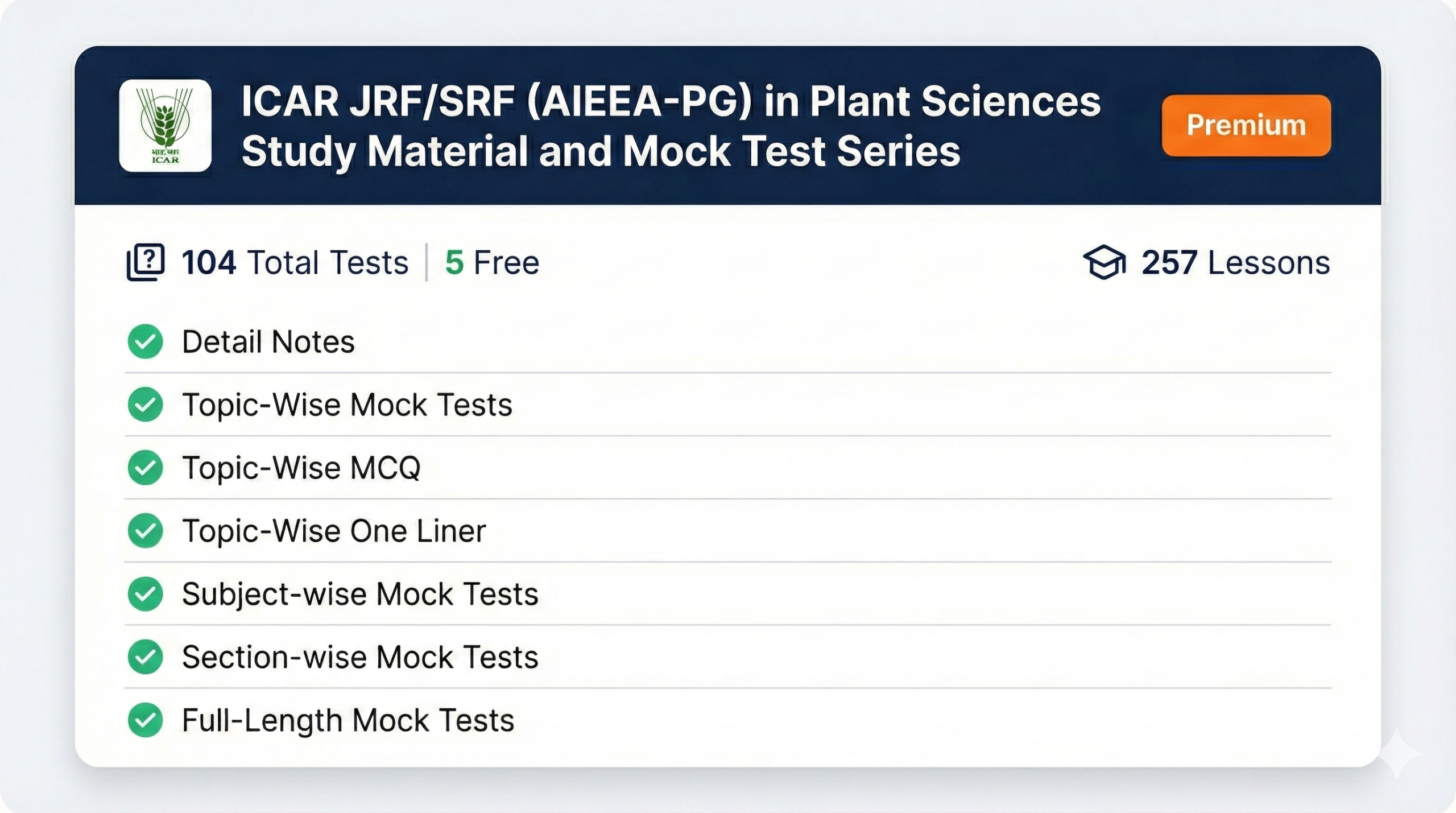 ICAR JRF/SRF (AIEEA-PG) in Plant Sciences Study Material and Mock Test Series