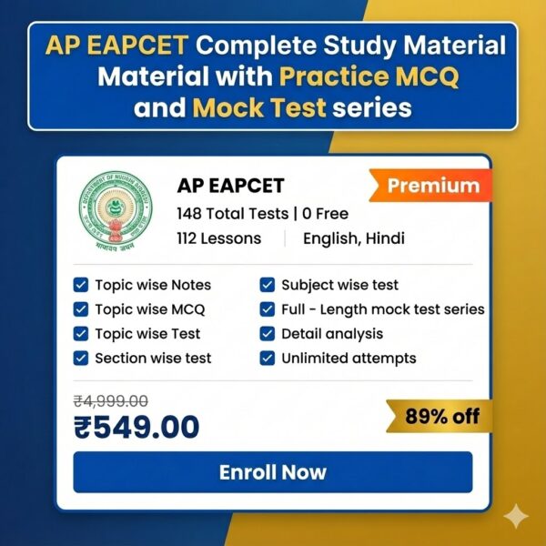 AP EAPCET Complete Study Material with Practice MCQ and Mock Test series