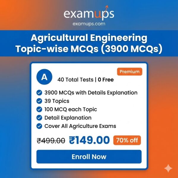 Agricultural Engineering Topic-wise MCQs (3900 MCQs)