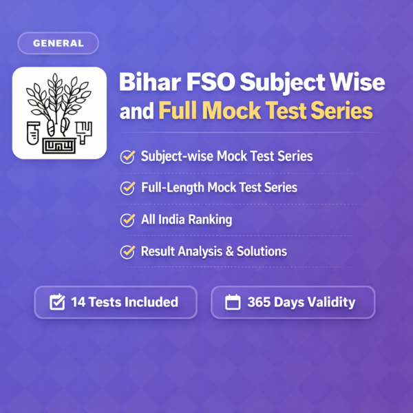 Bihar FSO Subject Wise and Full Mock Test Series