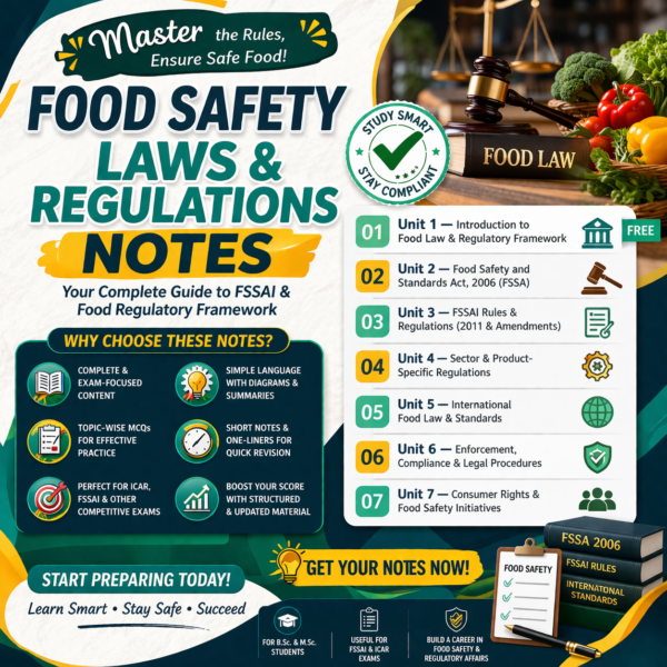 Food Safety Laws and Regulations Notes