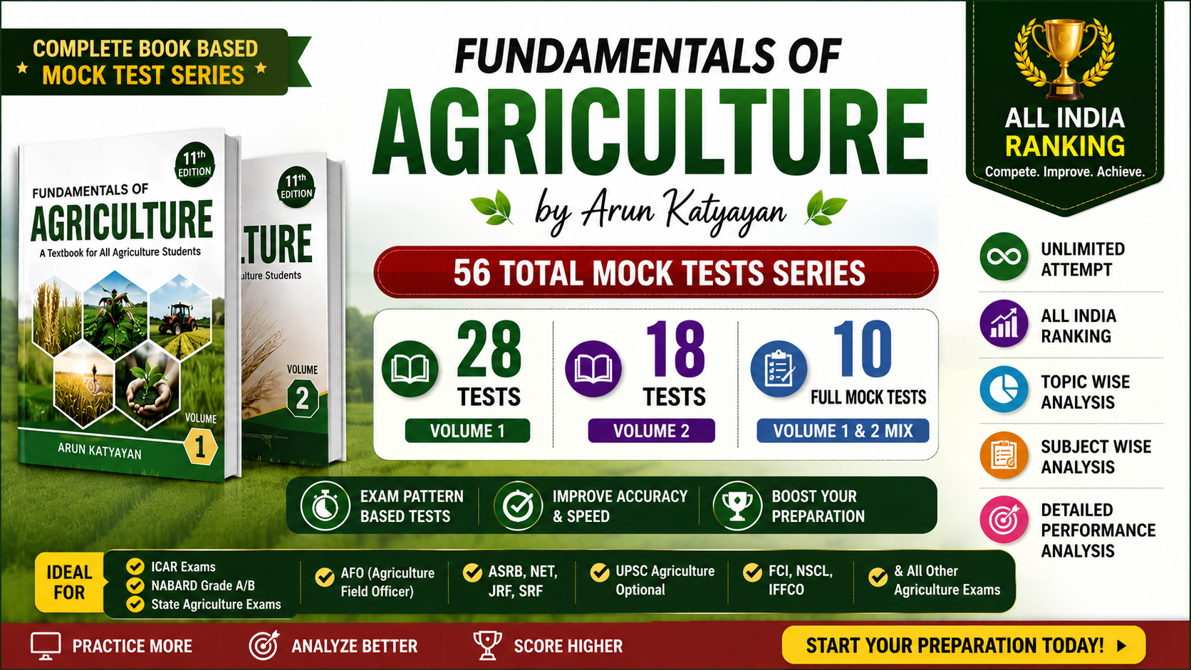 Fundamentals of Agriculture by Arun Katyayan, book Mock Test Series