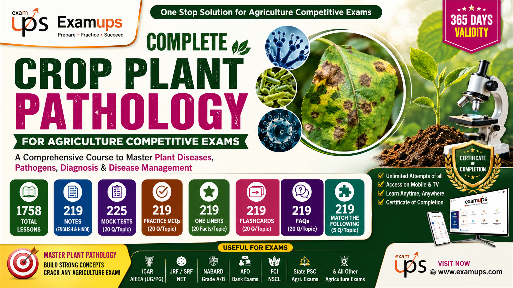 Complete Plant Pathology Course for Agriculture Competitive Exams