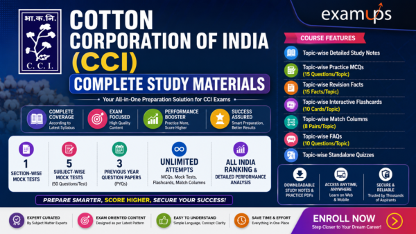 Cotton Corporation of India (CCI) Complete Study Materials