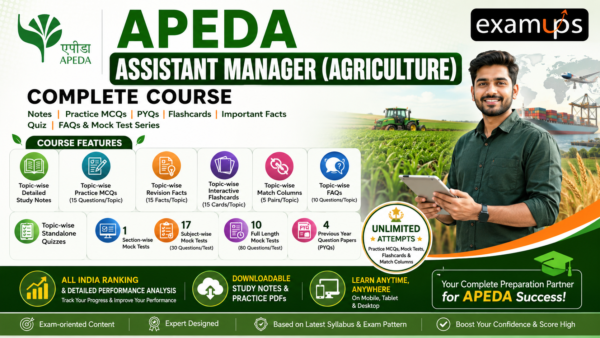 APEDA Assistant Manager (Agriculture) - General Awareness, English & Reasoning, APEDA & Agricultural Export Complete Module (Flat)