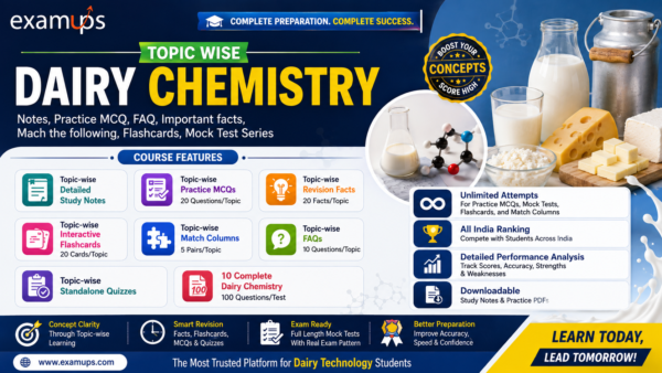B.Sc. Dairy Technology - Topic Wise FAQs